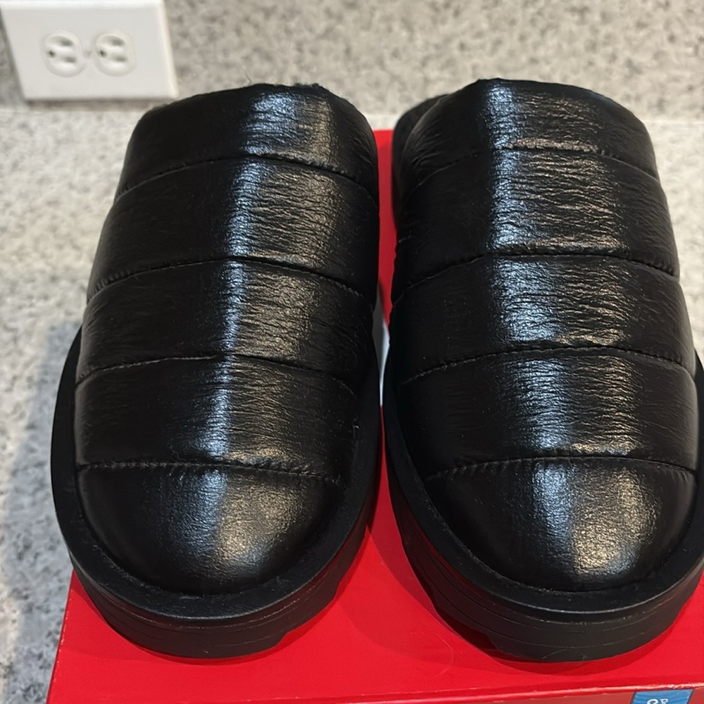 Steven Madden Black Quilted Chex Chunky Slip on Slip On  Slippers Sz 9 - Picture 3 of 10